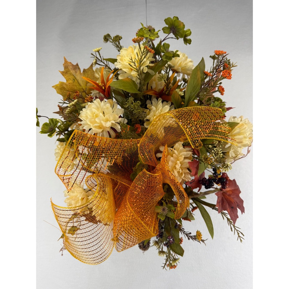 Unbranded Fall Cornucopia Wall Hanging Woven Grapevine Autumn Floral Decor
